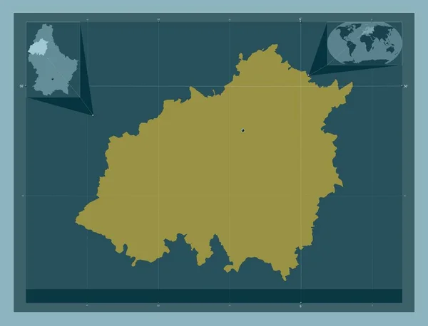 坎顿威尔兹 卢森堡州 固体的颜色形状 该区域主要城市的所在地点 角辅助位置图 — 图库照片