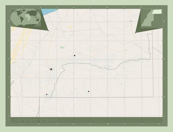 Semara Province Western Sahara Open Street Map Locations Major Cities — Stock Photo, Image
