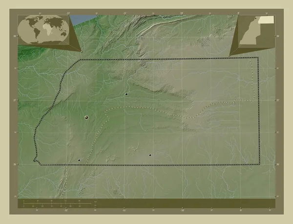 Semara Επαρχία Της Δυτικής Σαχάρας Υψόμετρο Χάρτη Χρωματισμένο Στυλ Wiki — Φωτογραφία Αρχείου