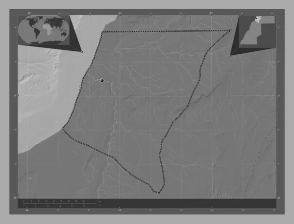 Эль Аюн Сакия Эль Хамра Провинция Западной Сахары Карта Рельефа — стоковое фото