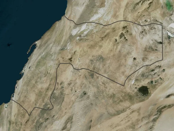 Dakhla Oued Dahab Provincia Del Sáhara Occidental Mapa Satélite Alta — Foto de Stock