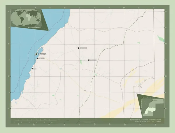 Dakhla Oued Dahab Provincia Del Sáhara Occidental Open Street Map — Foto de Stock