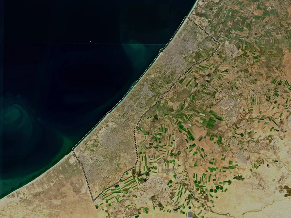 Gazaremsan Regionen Palestina Lågupplöst Satellitkarta — Stockfoto