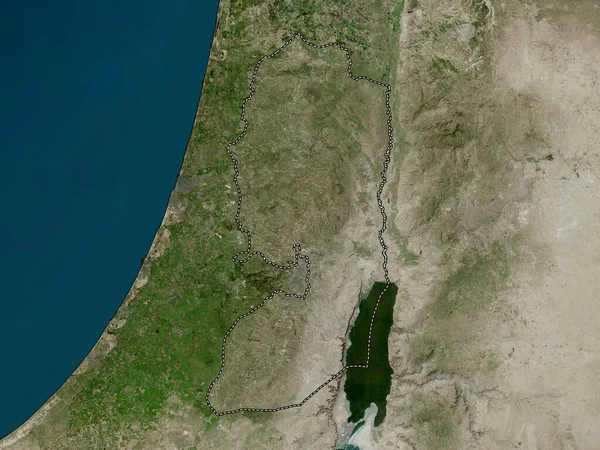 West Bank Region Palestine High Resolution Satellite Map — Stock Photo, Image