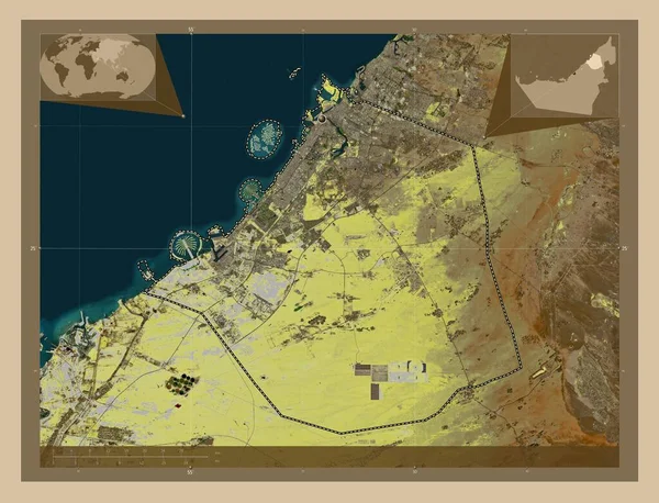 Dubay Emiraat Van Verenigde Arabische Emiraten Lage Resolutie Satellietkaart Hulplocatiekaarten — Stockfoto