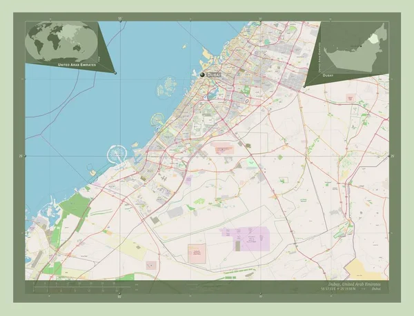 Dubay Emirato Emiratos Árabes Unidos Open Street Map Ubicaciones Nombres —  Fotos de Stock