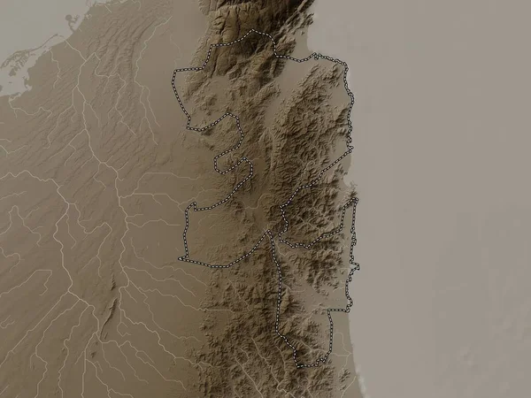 Фуджайра Эмират Объединенных Арабских Эмиратов Карта Высот Окрашенная Сепиевые Тона — стоковое фото