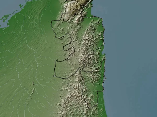フジラー アラブ首長国連邦の首長国 湖や川とWikiスタイルで着色された標高マップ — ストック写真