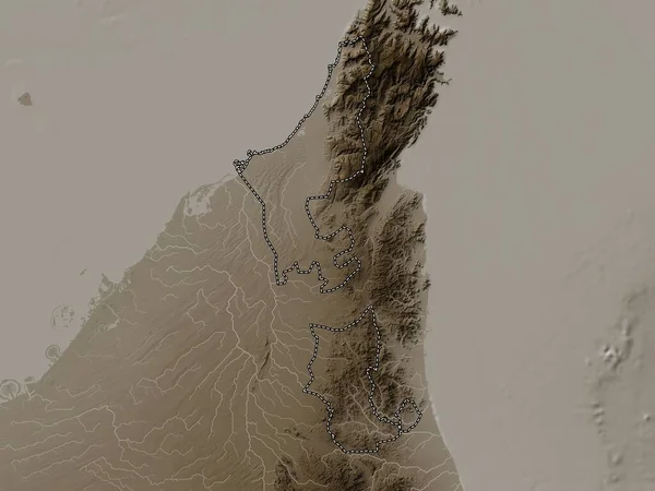Ras Khaymah Εμίρης Των Ηνωμένων Αραβικών Εμιράτων Υψόμετρο Χάρτη Χρωματισμένο — Φωτογραφία Αρχείου