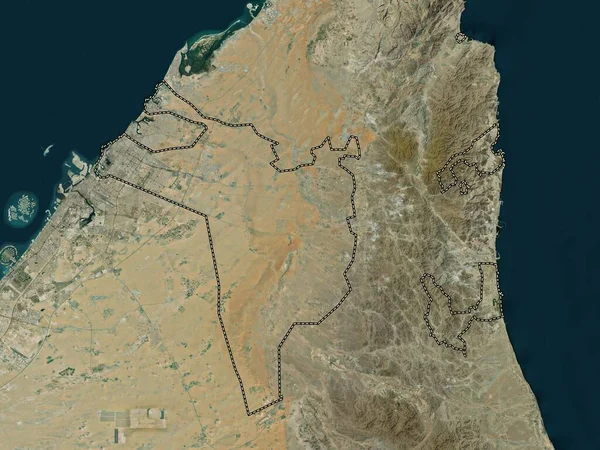 Sharjah Emirato Emiratos Árabes Unidos Mapa Satélite Alta Resolución — Foto de Stock