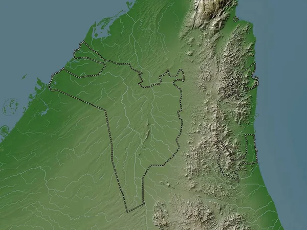Şeriat Birleşik Arap Emirlikleri Emirliği Yükseklik Haritası Göller Nehirlerle Wiki — Stok fotoğraf