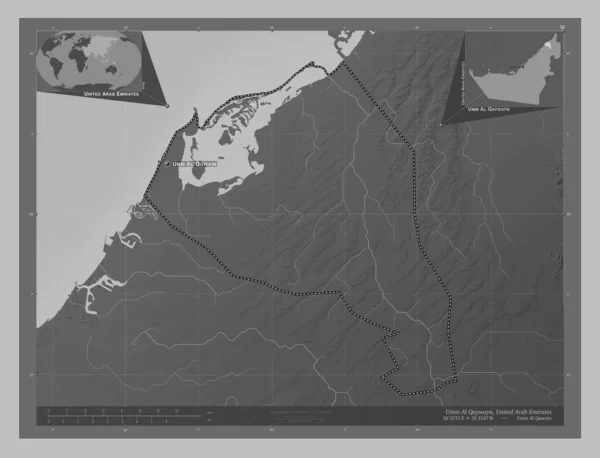 Умм Аль Кайвін Емірат Єднаних Арабських Еміратів Граймасштабна Мапа Висот — стокове фото