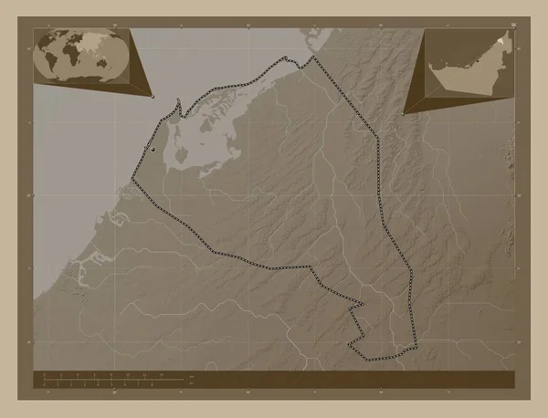 Умм Аль Кайвін Емірат Єднаних Арабських Еміратів Висота Карти Забарвлена — стокове фото