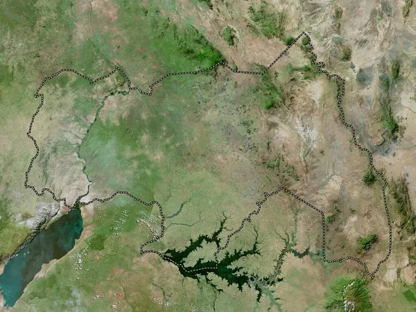 Noord Oeganda Satellietkaart Met Hoge Resolutie — Stockfoto