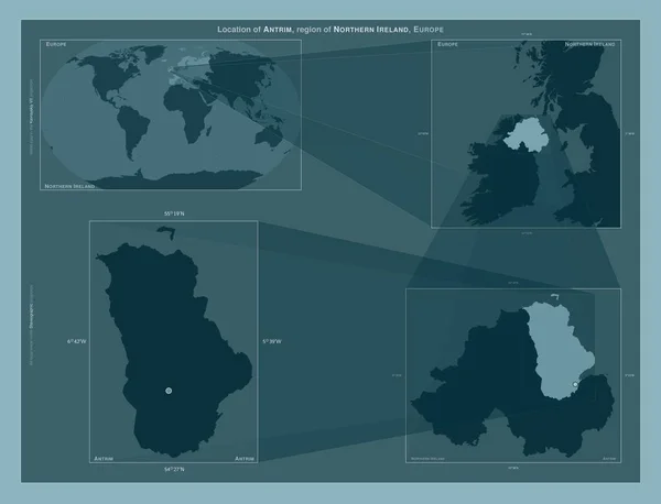 Antrim Region Nordirland Diagramm Das Die Lage Der Region Auf — Stockfoto