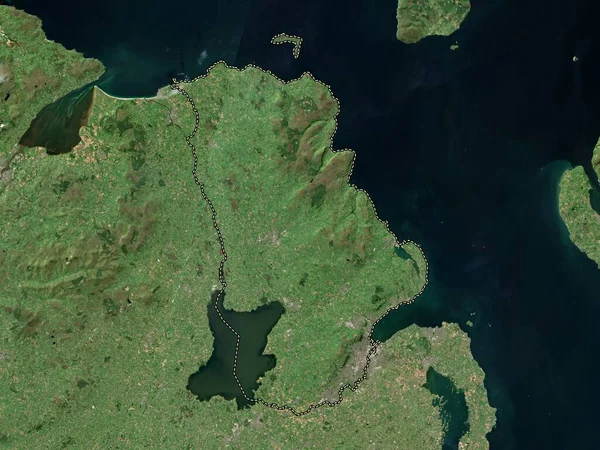 Antrim Region Northern Ireland High Resolution Satellite Map — Stock Photo, Image