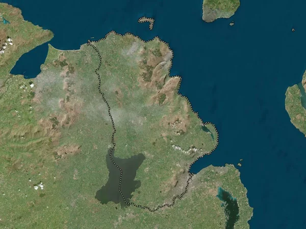 Antrim 北爱尔兰地区 低分辨率卫星地图 — 图库照片