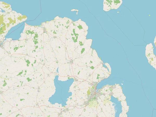 Antrim Región Irlanda Del Norte Mapa Calle Abierto —  Fotos de Stock