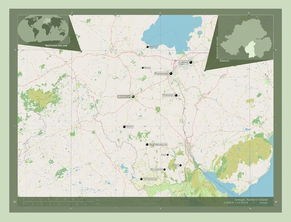 Armagh Región Irlanda Del Norte Open Street Map Ubicaciones Nombres —  Fotos de Stock