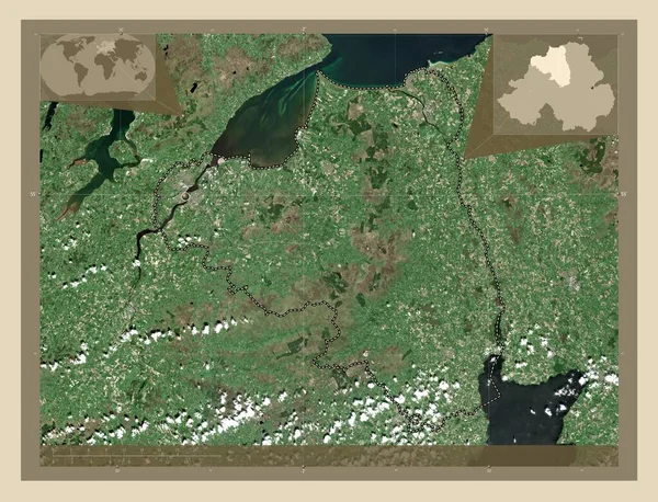 Londonderry Regio Van Noord Ierland Satellietkaart Met Hoge Resolutie Hulplocatiekaarten — Stockfoto