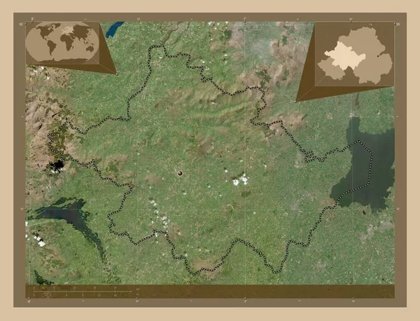 Tyrone Region Northern Ireland Low Resolution Satellite Map Corner Auxiliary — Stock Photo, Image