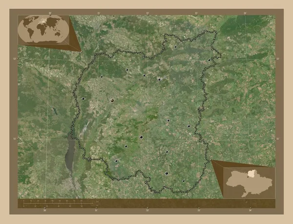 Tsjernihiv Regio Van Oekraïne Lage Resolutie Satellietkaart Locaties Van Grote — Stockfoto