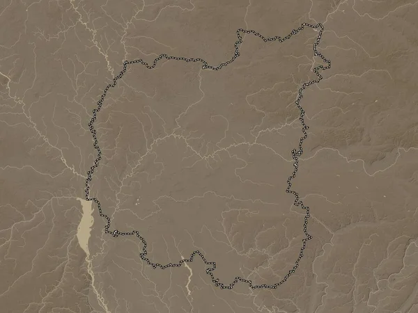 Чернигов Область Украины Карта Высот Окрашенная Сепиевые Тона Озерами Реками — стоковое фото