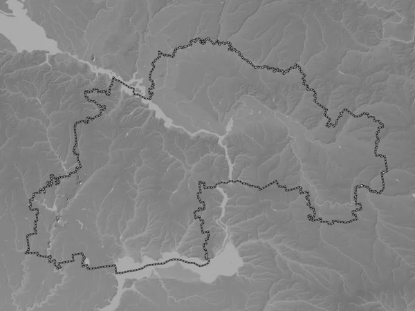 ドニプロペトロフ ウクライナの領域 湖や川とグレースケール標高マップ — ストック写真