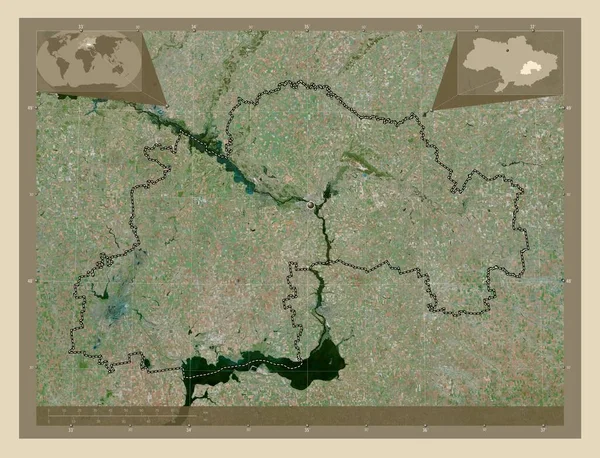 Dniepropietrowsk Region Ukrainy Mapa Satelity Wysokiej Rozdzielczości Pomocnicze Mapy Położenia — Zdjęcie stockowe