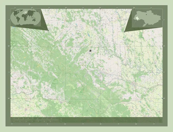 Iwano Frankiw Region Ukrainy Otwórz Mapę Ulic Pomocnicze Mapy Położenia — Zdjęcie stockowe