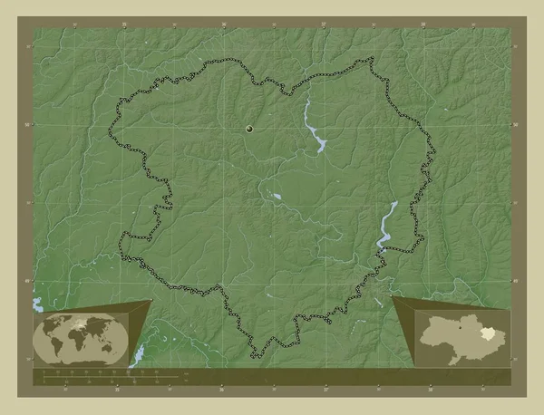 Kharkiv Région Ukraine Carte Altitude Colorée Dans Style Wiki Avec — Photo