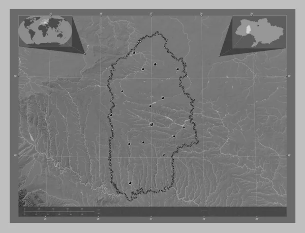 Khmel Nyts Kyy Oblast Ukrajiny Výškové Mapy Jezery Řekami Umístění — Stock fotografie