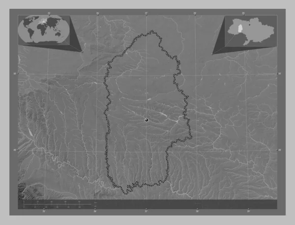 Khmel Nyts Kyy Oblast Ukrajiny Výškové Mapy Jezery Řekami Pomocné — Stock fotografie