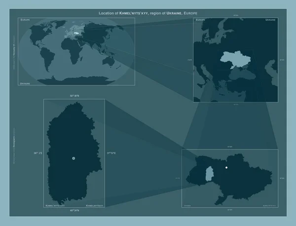 Хмельницкий Обл Украины Диаграмма Показывающая Расположение Региона Крупных Картах Состав — стоковое фото