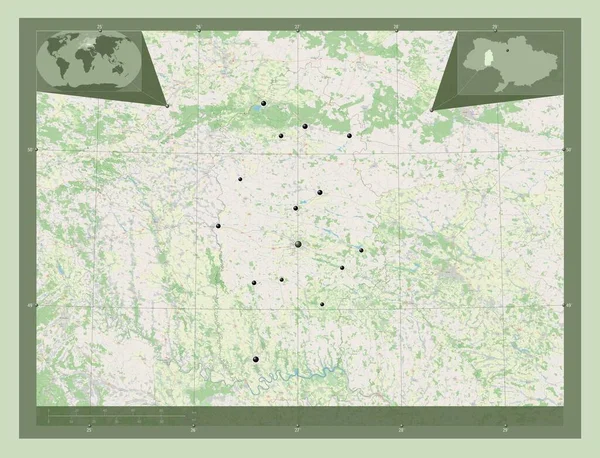 Khmel Nyts Kyy Ukrajna Régiója Nyílt Utcai Térkép Régió Nagyvárosainak — Stock Fotó