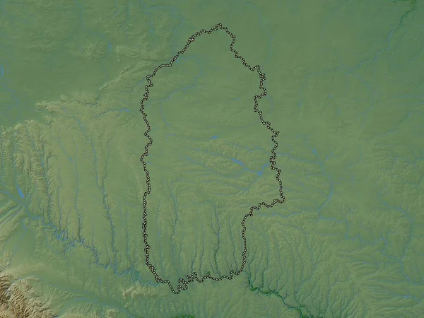 Khmel Nyts Kyy 乌克兰地区 带有湖泊和河流的彩色高程图 — 图库照片
