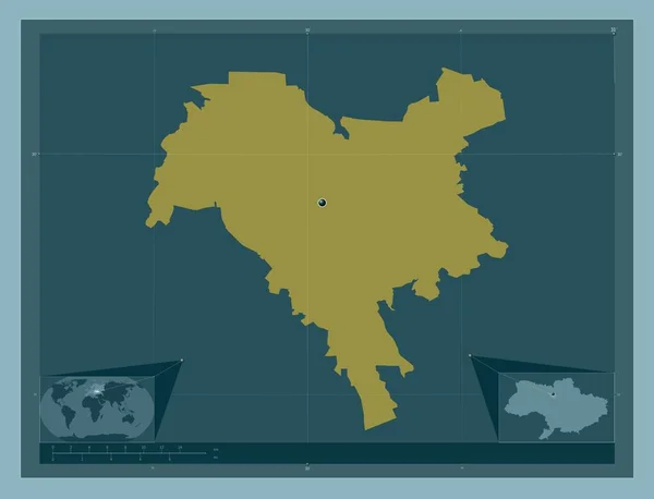 Kiev Città Indipendente Dell Ucraina Forma Tinta Unita Mappa Della — Foto Stock