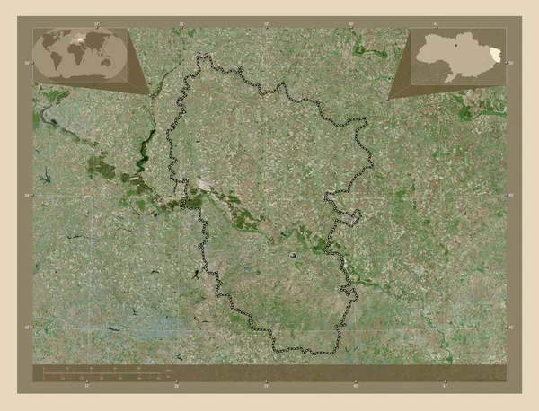 Luhanszk Ukrajna Régiója Nagy Felbontású Műholdas Térkép Saroktérképek Kiegészítő Helymeghatározási — Stock Fotó