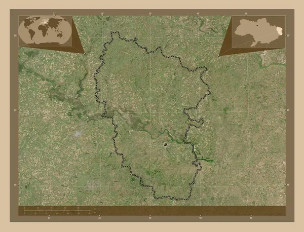 Luhanszk Ukrajna Régiója Kis Felbontású Műholdas Térkép Saroktérképek Kiegészítő Helymeghatározási — Stock Fotó
