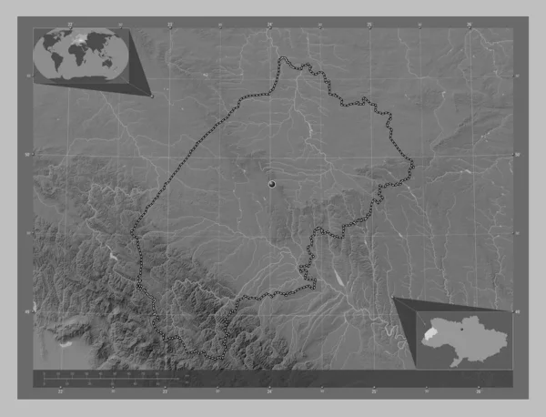 Viv Regionen Ukraina Grayscale Höjdkarta Med Sjöar Och Floder Hjälpkartor — Stockfoto