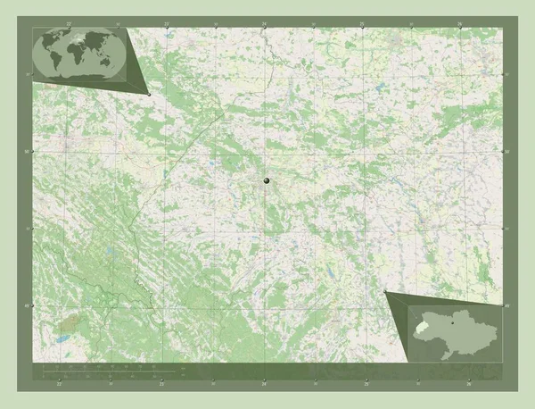 Viv Περιοχή Της Ουκρανίας Χάρτης Του Δρόμου Γωνιακοί Χάρτες Βοηθητικής — Φωτογραφία Αρχείου