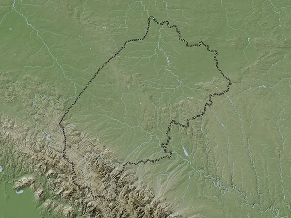 Viv Region Ukraine Elevation Map Colored Wiki Style Lakes Rivers — Stock Photo, Image