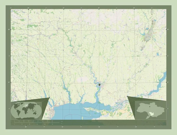 Николаев Область Украины Карта Улиц Вспомогательные Карты Расположения Углов — стоковое фото