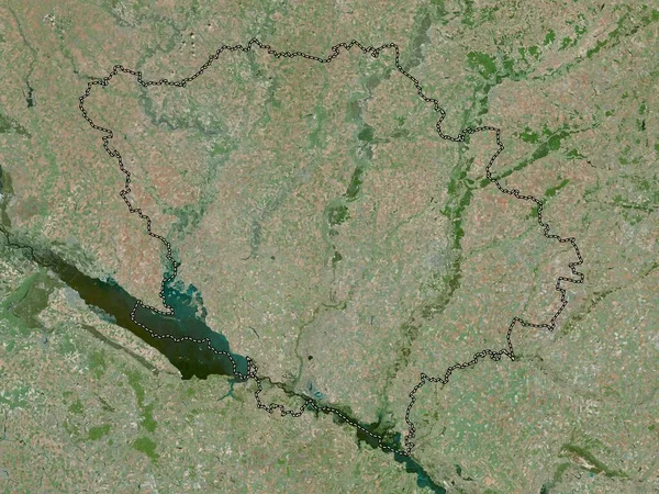 Poltava Ukrajna Régiója Nagyfelbontású Műholdas Térkép — Stock Fotó