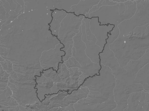 Rivne Regione Dell Ucraina Mappa Dell Elevazione Bilivello Con Laghi — Foto Stock