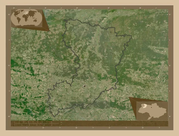 Rivne Region Ukraine Low Resolution Satellite Map Corner Auxiliary Location — Stock Photo, Image