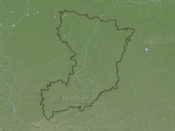 Rivne Region Ukraine Elevation Map Colored Wiki Style Lakes Rivers — Stock Photo, Image