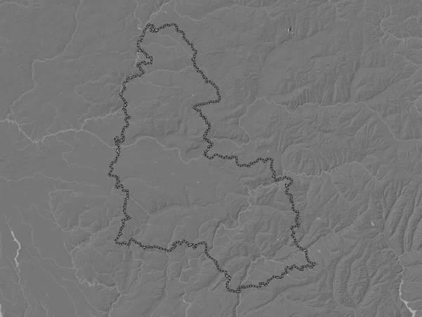 ウクライナの地域 湖や川と二階の標高マップ — ストック写真