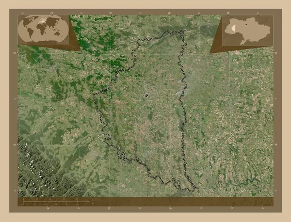 Ternopil Region Ukraine Low Resolution Satellite Map Corner Auxiliary Location — Stock Photo, Image