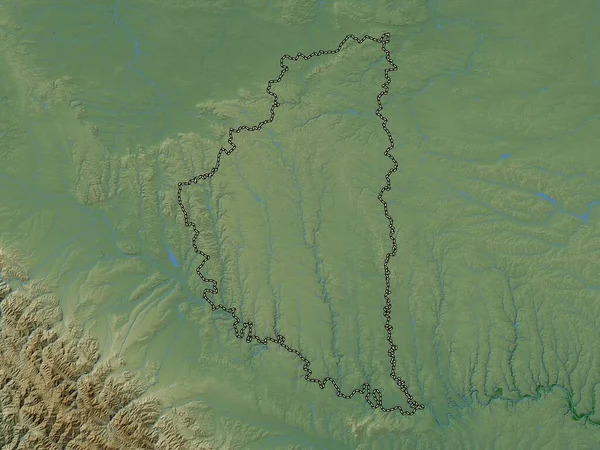 Ternopil Region Ukraine Colored Elevation Map Lakes Rivers — Stock Photo, Image